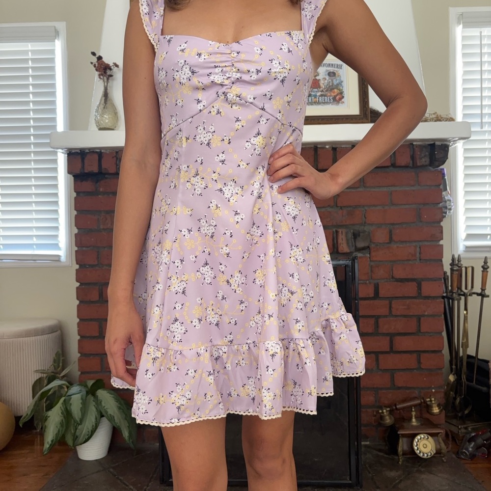 Floral Lavender Sleeveless Dress